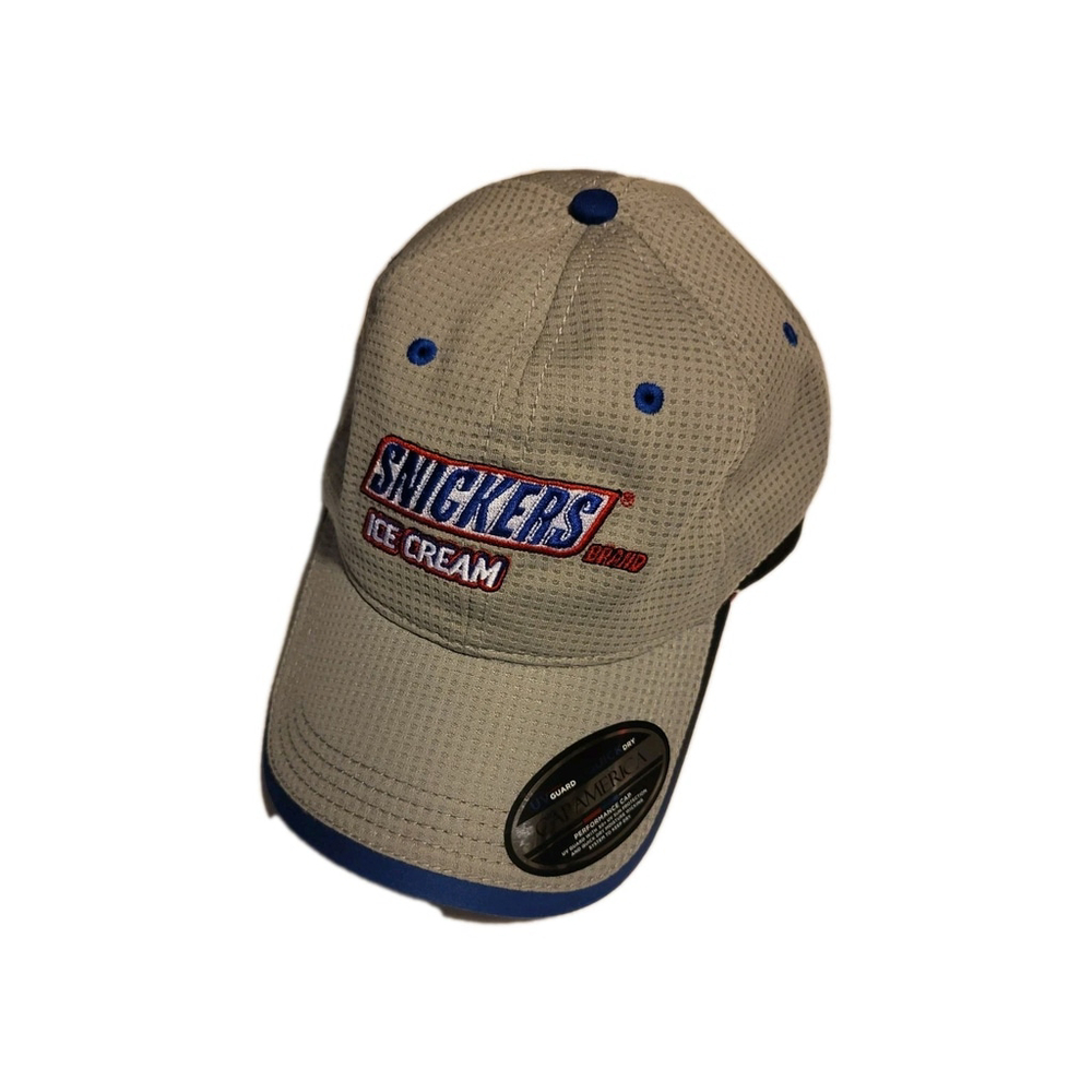 Snickers Ice Cream Baseball Cap Hat Embroidered Logo Gray Quick Dry Mesh